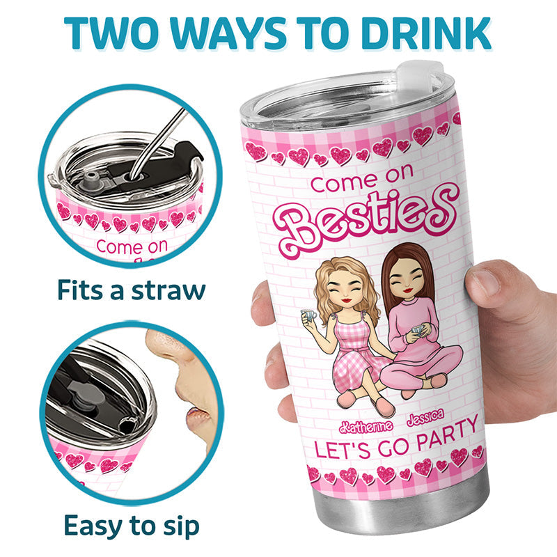 Custom Name Bestie Party Gifts for Women - Personalized Tumbler