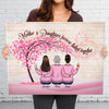 Mother & Daughters Forever Linked Together - Family Personalized Custom Horizontal Canvas - Mother's Day, Birthday Gift For Mom