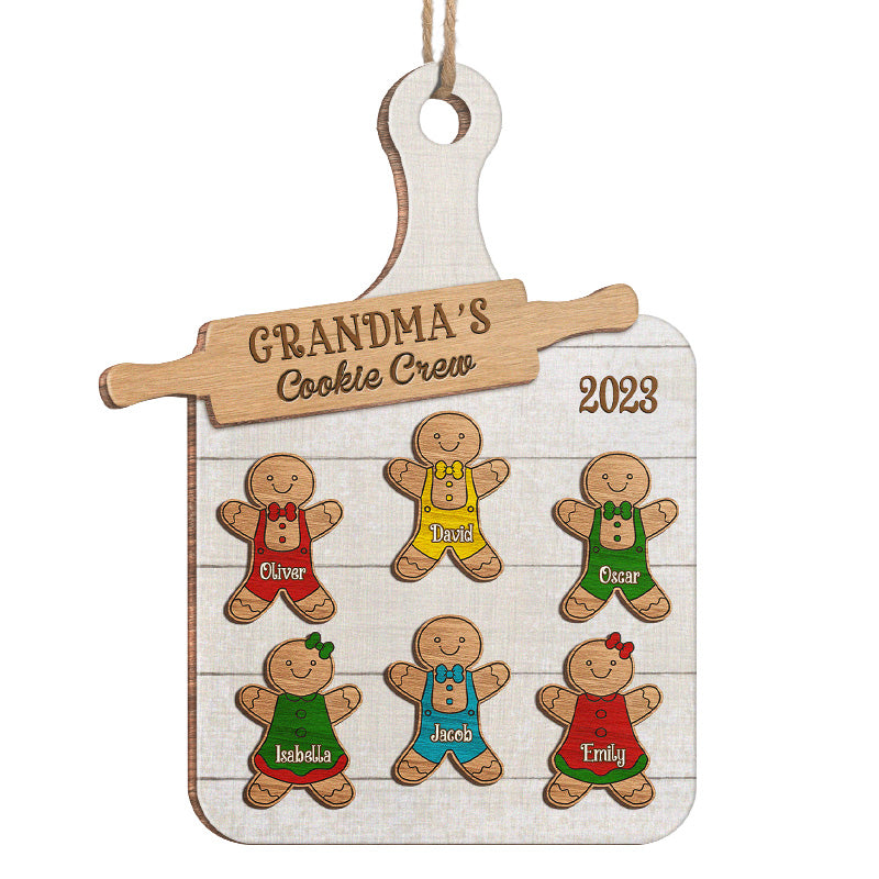 Custom Name Grandma's Cookie Crew Christmas Gifts - Personalized Ornament