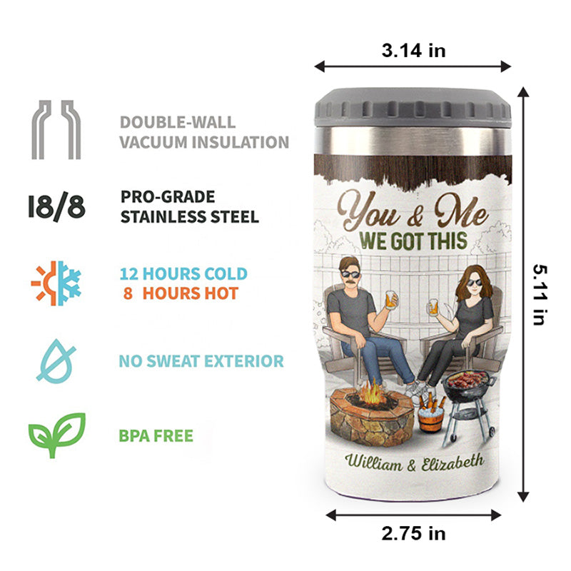 Custom Name Husband Wife Drinking Gifts for Couples - Personalized Can Cooler