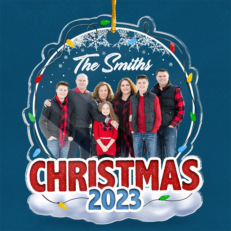 Custom Photo Christmas Family Gifts - Personalized Ornament