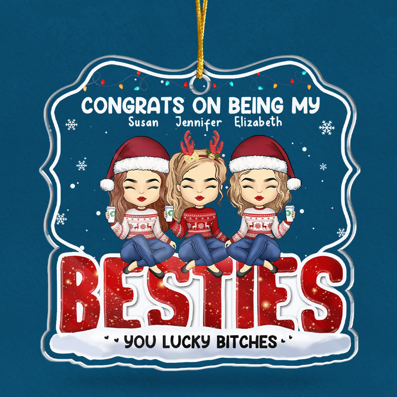 Custom Name Christmas Gifts for Besties - Personalized Ornament