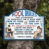 Pool Rules Grillin' & Chillin' - Couple Personalized Custom Shaped Home Decor Wood Sign - House Warming Gift For Husband Wife, Annivesary