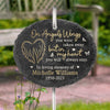 In My Heart You Will Always Stay - Memorial Personalized Memorial Garden Slate & Hook - Sympathy Gift For Family Members