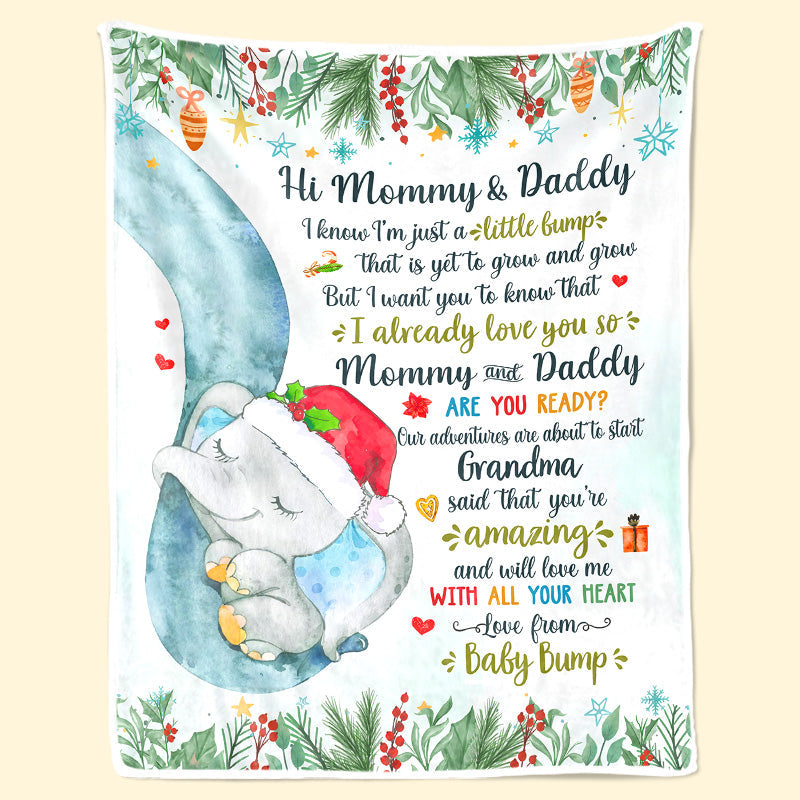 Baby Bump Christmas Announcement Gifts for Parents - Blanket