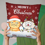 Custom Name Christmas Cat Gifts for Cat Lovers - Personalized Pillow