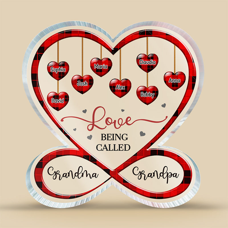 Custom Name Grandparents Family Gift - Personalized Shaped Acrylic Plaque