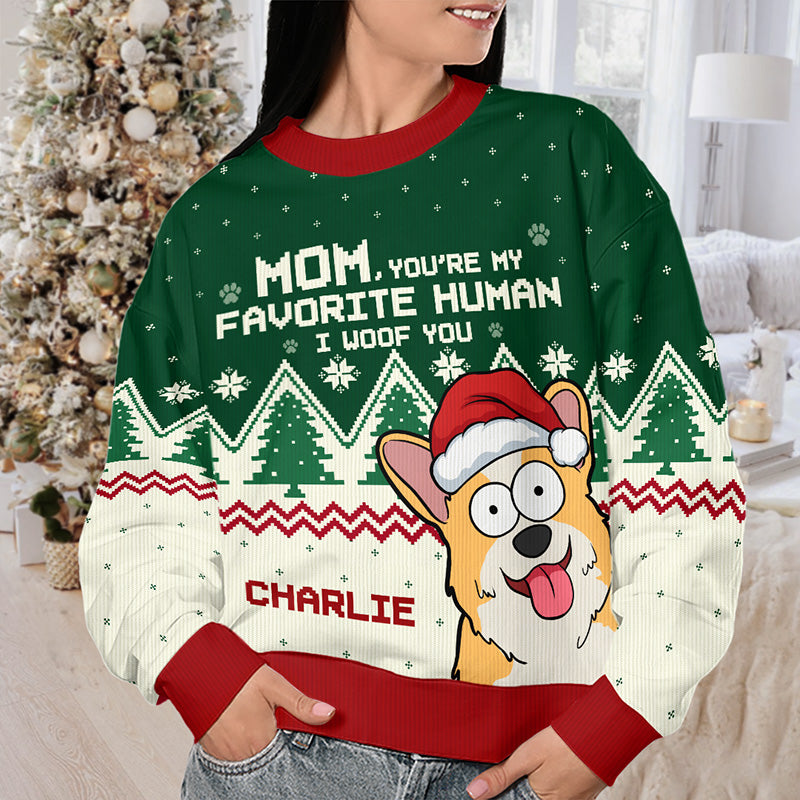 Custom Name Christmas Dog Gifts for Mom - Personalized Sweatshirt