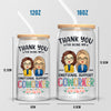 Thank You For Being My Emotional Support - Coworker Personalized Custom Glass Cup, Iced Coffee Cup - Gift For Coworkers, Work Friends, Colleagues
