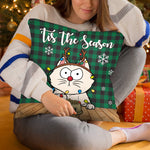 Custom Pet Name Christmas Cat Gifts for Cat Lovers - Personalized Pillow