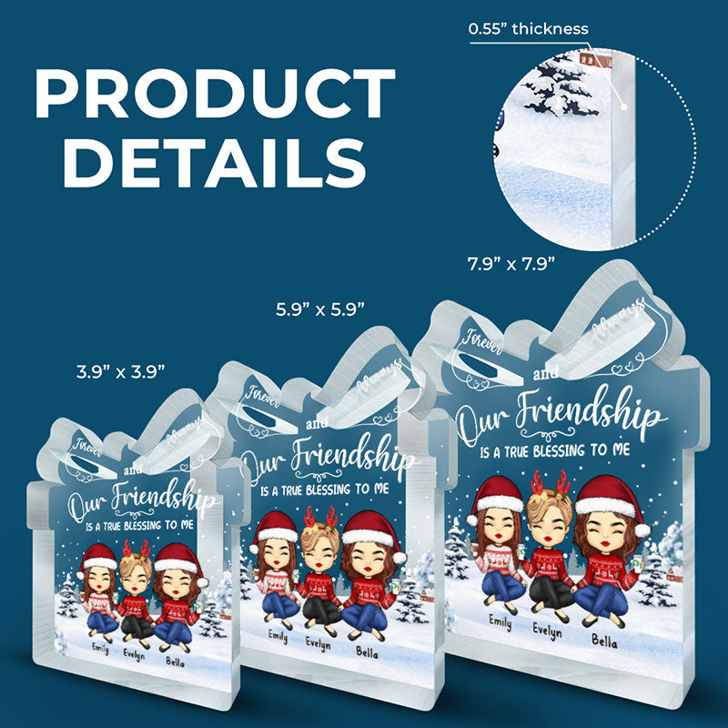 Custom Name Christmas Friendship Gifts for Best Friends - Personalized Shaped Acrylic Plaque