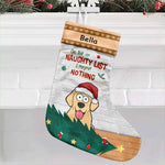Custom Funny Dog Naughty List Christmas Decor - Personalized Christmas Stocking