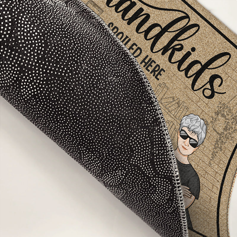Welcome To Our Home, Grandkids Spoiled Here - Family Personalized Custom Decorative Mat - Gift For Grandma, Grandpa