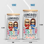 Custom Name Funny Sister Gifts for Women - Personalized Glass Cup