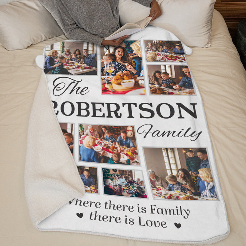 Custom Photo Love You To The Moon And Back - Family Personalized Custom Blanket - Gift For Family Members