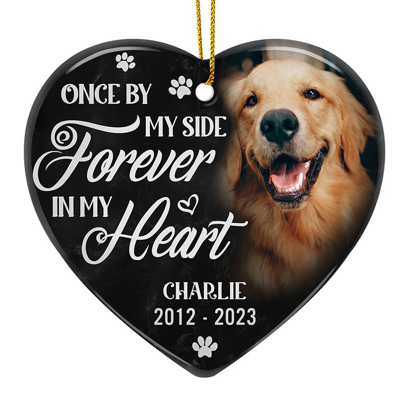 Custom Pet Photo Memorial Gifts for Dog Lovers - Personalized Ceramic Ornament
