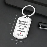 Custom Name Drive Safe Gifts for Him - Personalized Keychain