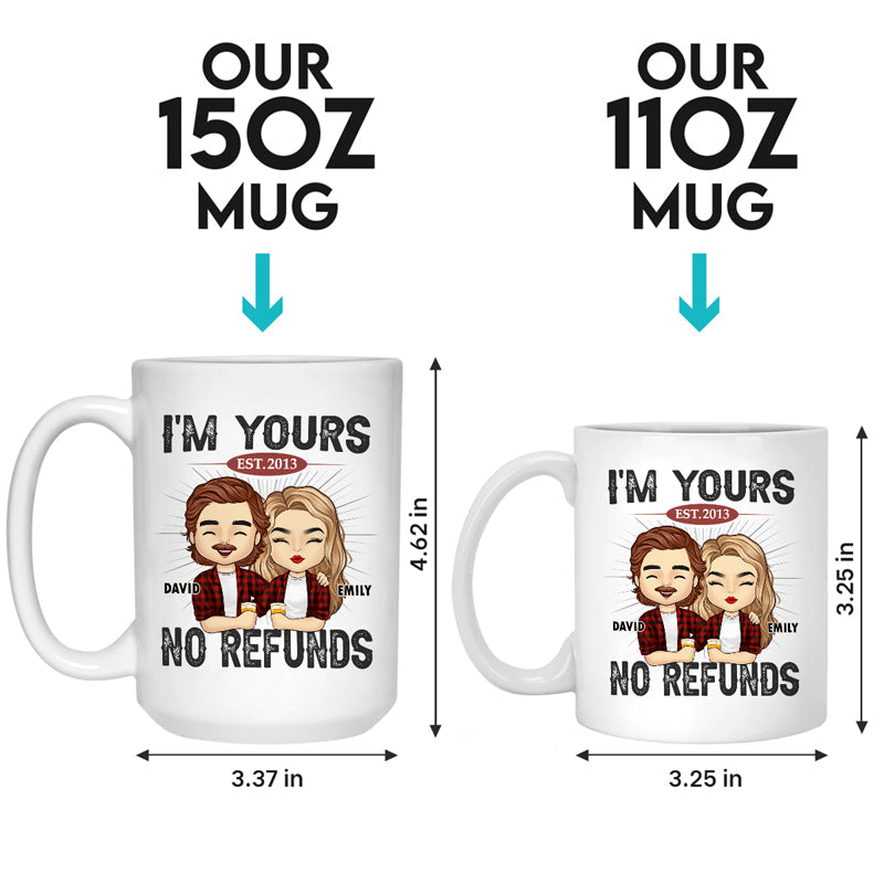 Happier With You - Couple Personalized Custom Mug - Gift For Husband Wife, Anniversary
