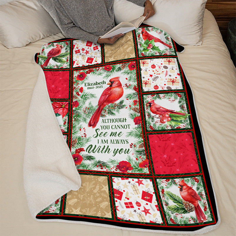 Custom Name Memorial Cardinal Christmas Gifts - Personalized Blanket