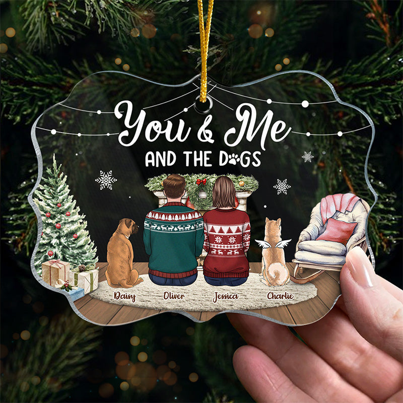 Custom Name You & Me and the Dogs Christmas Gifts for Couples - Personalized Ornament