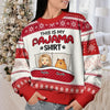 This Is My Pajama Shirt - Cat Personalized Custom Ugly Sweatshirt - Unisex Wool Jumper - Christmas Gift For Pet Owners, Pet Lovers