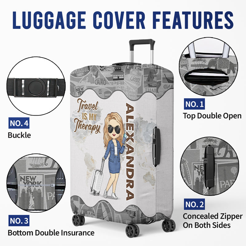 Custom Name Travel Lover Gifts for Women - Personalized Luggage Cover