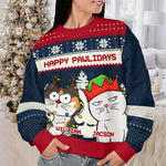 Custom Name Christmas Cat Gifts for Cat Lovers - Personalized Sweatshirt