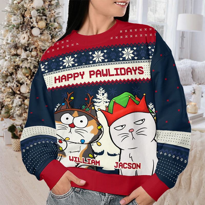 Custom Name Christmas Cat Gifts for Cat Lovers - Personalized Sweatshirt
