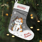Custom Name Funny Christmas Cat Gifts for Cat Lovers - Personalized Christmas Stocking