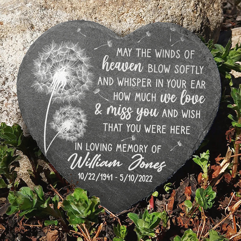 Custom Name Dandelion Memorial Tribute - Personalized Memorial Stone