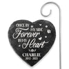 Custom Photo One By My Side Forever In My Heart - Memorial Personalized Memorial Garden Slate & Hook - Memorial Gift, Sympathy Gift For Pet Owners, Pet Lovers