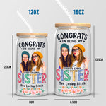 Custom Photo Funny Sister Gifts - Personalized Glass Cup