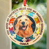 Custom Photo No Longer By My Side, Forever In My Heart - Memorial Personalized Custom Suncatcher Ornament - Acrylic Round Shaped - Sympathy Gift For Pet Owners, Pet Lovers