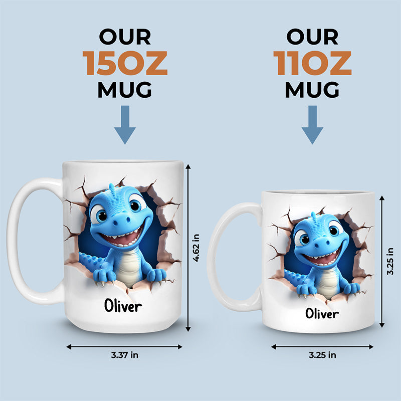 My Little Dino - Family Personalized Custom 3D Mug - Christmas Gift For Family Members