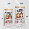 Congrats On Your Escape - Coworker Personalized Custom Glass Cup, Iced Coffee Cup - Appreciation, Retirement Gift For Coworkers