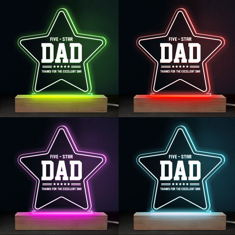 Five-Star Dad Appreciation Gift - 3D LED Light