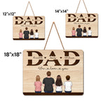 Custom Name Dad Gifts from Kids - Personalized Wood Sign