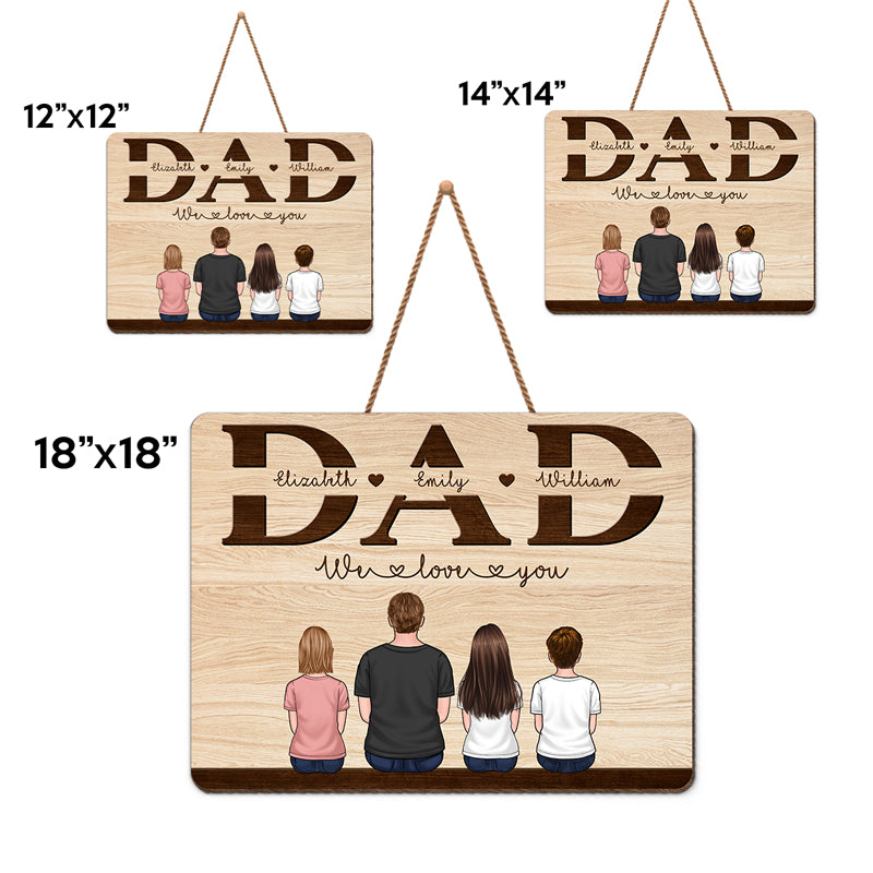 Custom Name Dad Gifts from Kids - Personalized Wood Sign