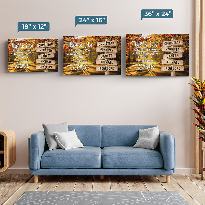 This Is Us A Whole Lot Of Love - Family Personalized Custom Horizontal Canvas - Gift For Family Members
