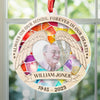 Custom Photo Always On Our Minds, Forever In Our Hearts - Memorial Personalized Custom Suncatcher Ornament - Acrylic Round Shaped - Sympathy Gift For Family Members