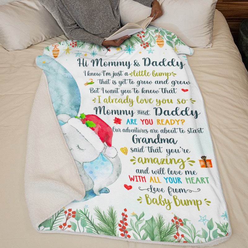 Baby Bump Christmas Announcement Gifts for Parents - Blanket