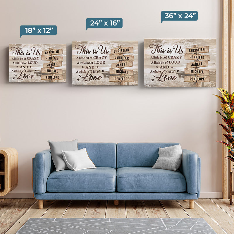 This Is Us And A Whole Lot Of Love - Family Personalized Custom Horizontal Canvas - Gift For Family Members