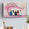 We'll Always Be Connected By Heart - Family Personalized Custom Horizontal Canvas - Gift For Siblings, Brothers, Sisters