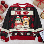 Custom Name Christmas Fur Mom Gifts - Personalized Sweatshirt