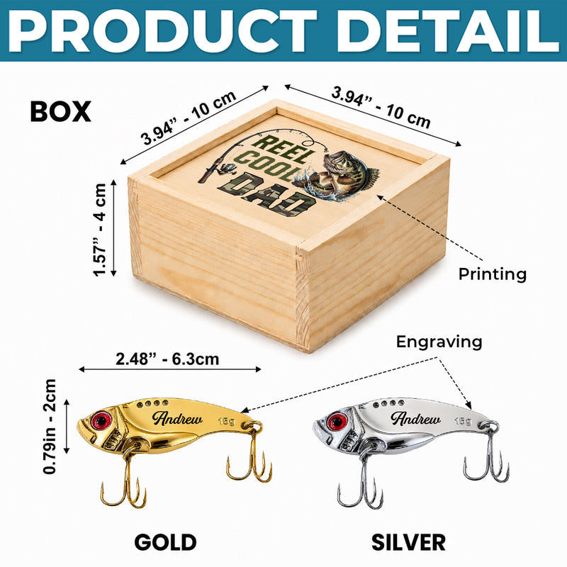Custom Fishing Lure Gift Box - Personalized Father's Day Fishing Gifts For Fisherman, Dad, Grandpa - Born To Fish Forced To Work