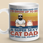 Custom Name Cat Dad Gifts for Men - Personalized Mug