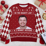 Custom Photo Naughty List Christmas Gifts for Men - Personalized Sweatshirt