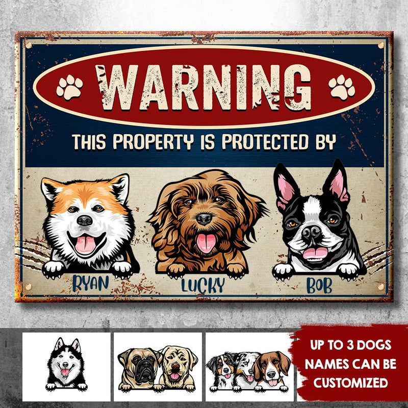 Warning Zone - Funny Personalized Dog Metal Sign (WW)