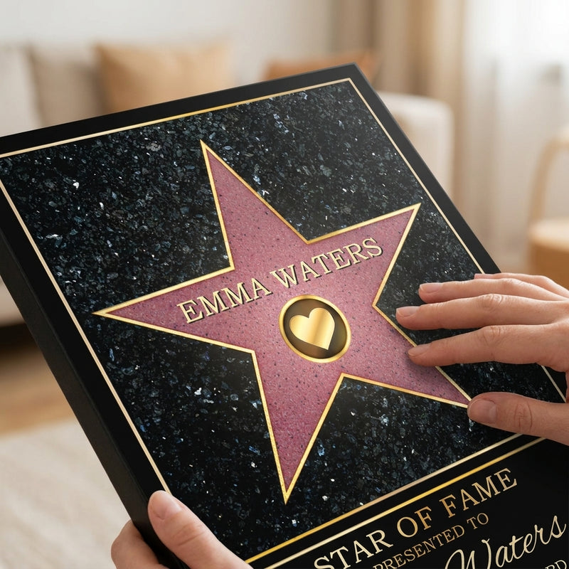Dad Star Of Fame - Family Personalized Custom Vertical Canvas - Mother's Day, Father's Day Birthday Gifts For Mom, Dad