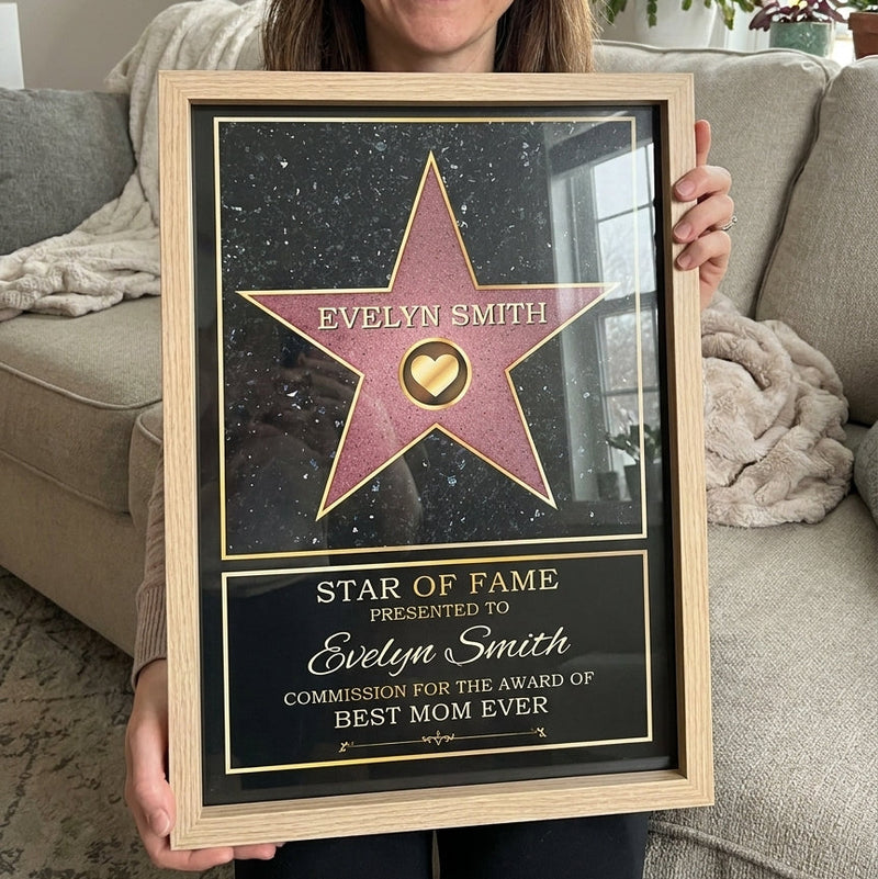 Star Of Fame, Best Mom, Best Dad Of The Year - Family Personalized Custom Vertical Poster - Mother's Day, Father's Day, Birthday Gift For Mom And Dad
